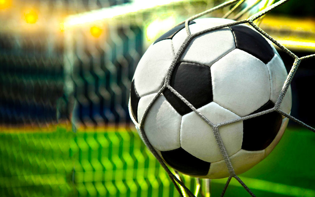voetbal in goal